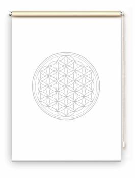 Rollo Blume des Lebens lichtgrau blanco - Sichtschutz Extartiqe